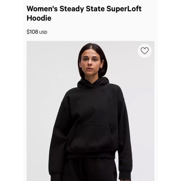 Lululemon Steady State SuperLoft Hoodie Sweatshirt Black Medium - Picture 3 of 8